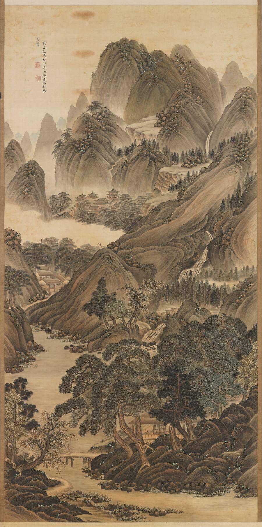 山水图轴.清.高其佩.绘.绢本设色（222.7x109.1厘米）.台北故宫博物院藏