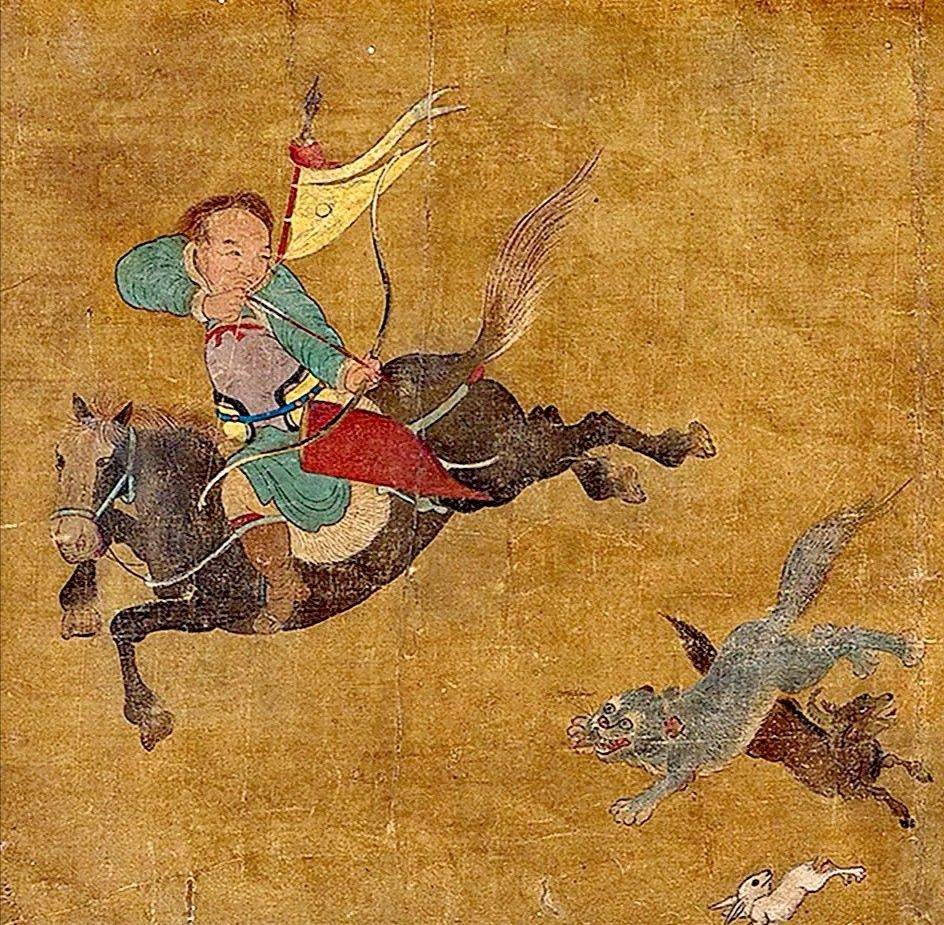 Chinese painting depict jurchen hunting3
